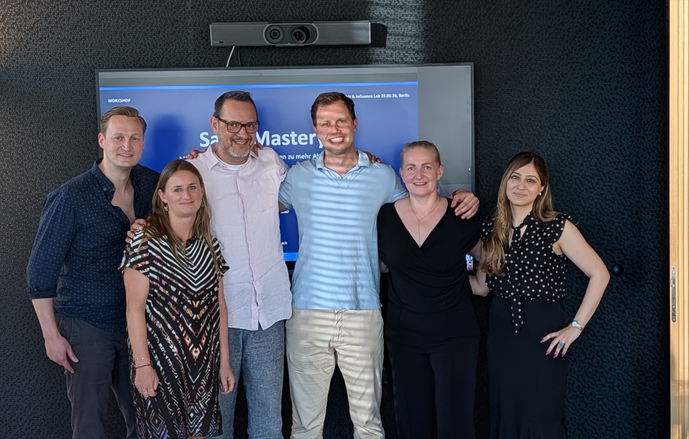 Patrick Vogel with a client sales team after a kickoff workshop in Berlin